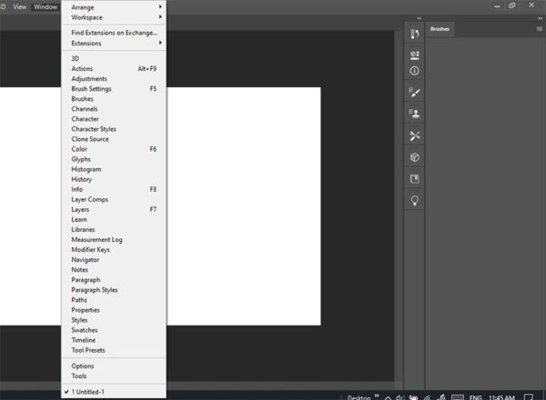 photoshop toolbar disappeared