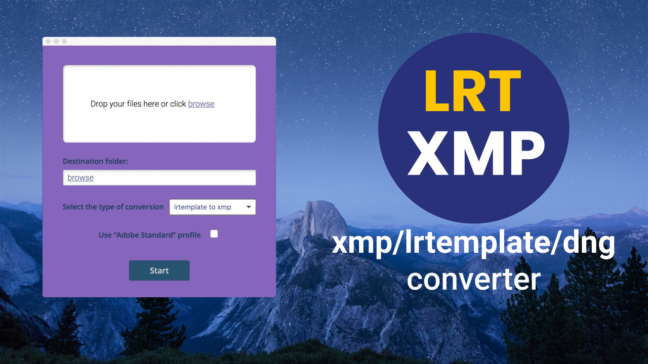 Convert free lrtemplate to XMP preset converter