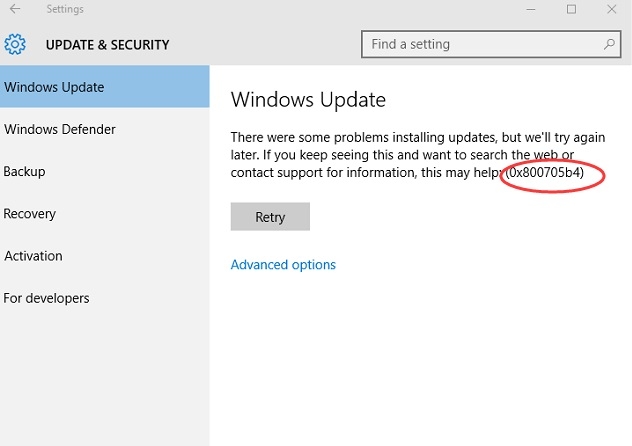 How to fix Error code 0x800705b4 Windows update