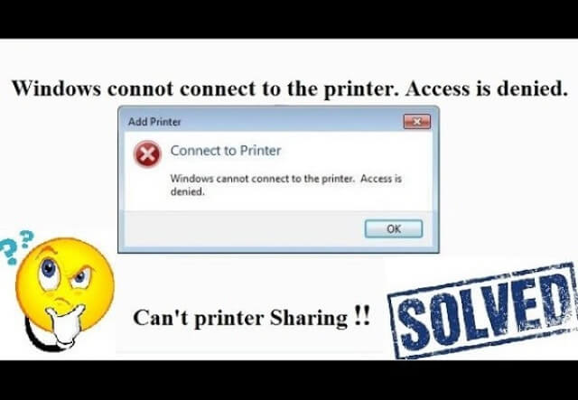 cannot connect to shared printer windows 7 access denied