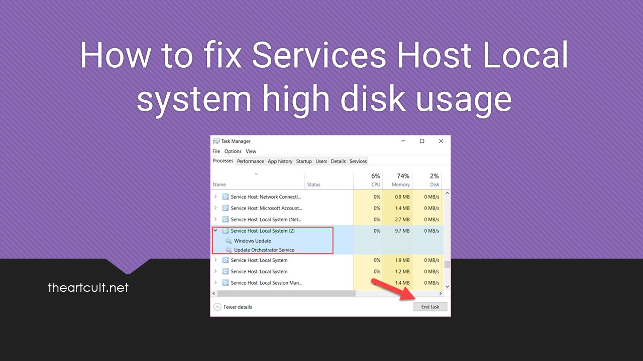 How to fix Services Host Local system high disk usage