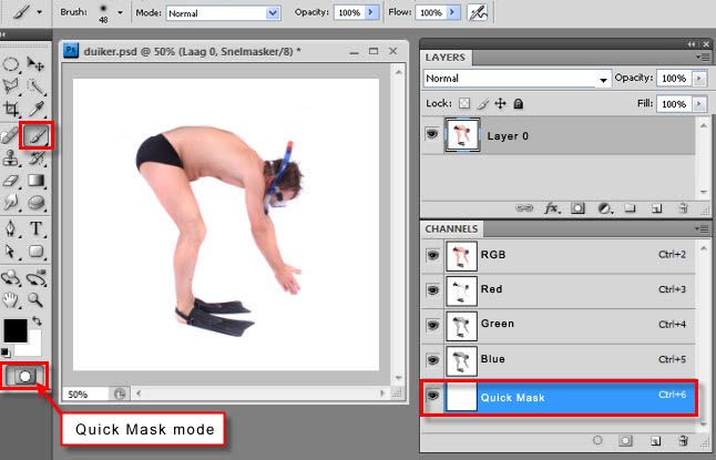 How to turn off quick mask in photoshop