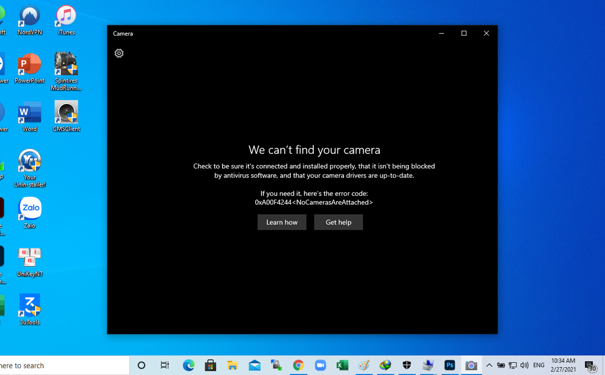 Fix error no camera in device manager 0xa00f4244 we can't find your camera on Windows 10