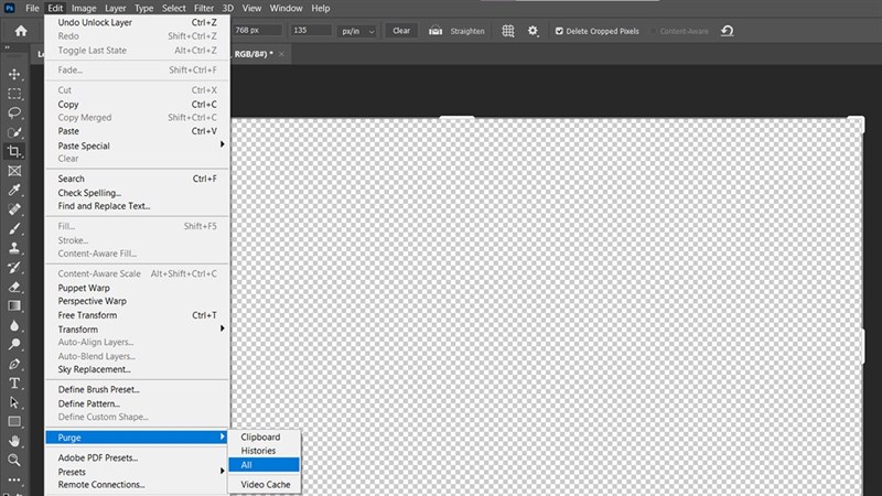 Clean up Photoshop Cache