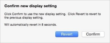 Confirm new display settings