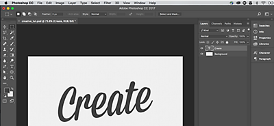 1. Create a new file with the text you'd like to turn into a 3D image.