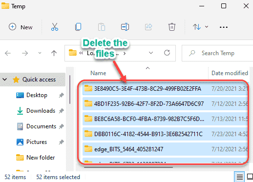 Delete everything inside the folder