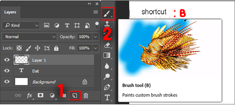 Select the Brush tool on the toolbar