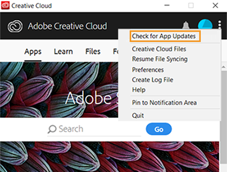 Check for Premiere updates using Creative Cloud