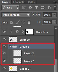 Create a layer group with the keyboard shortcut Ctrl +