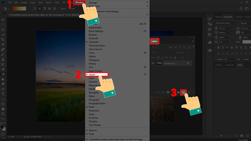 Create a separate layer for the sun, making it easy to edit without affecting the original image