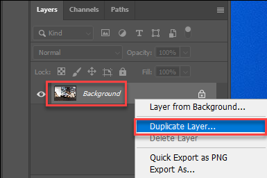 Create duplicate layer 