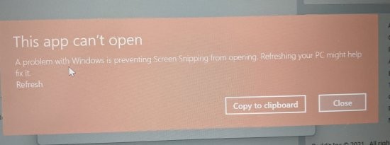 How to fix Snipping Tool error Windows 11