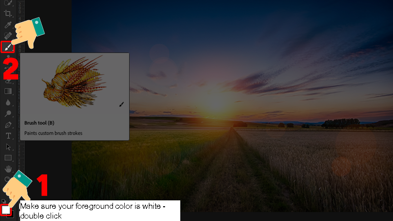 Make sure your foreground color is white