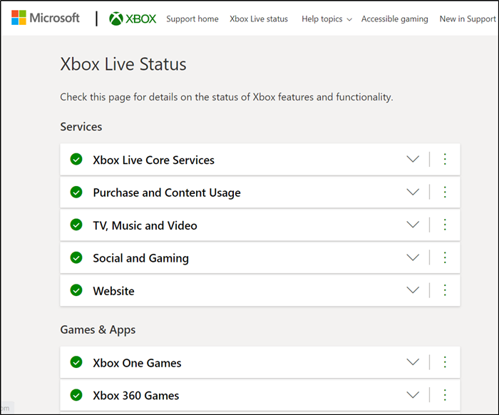 Check Xbox Live Service Status