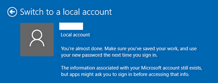 What is local account windows 10?