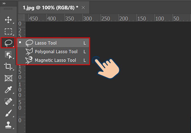 delete background in Photoshop with Lasso tool