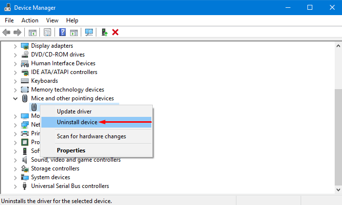 Reinstall the touch panel driver
