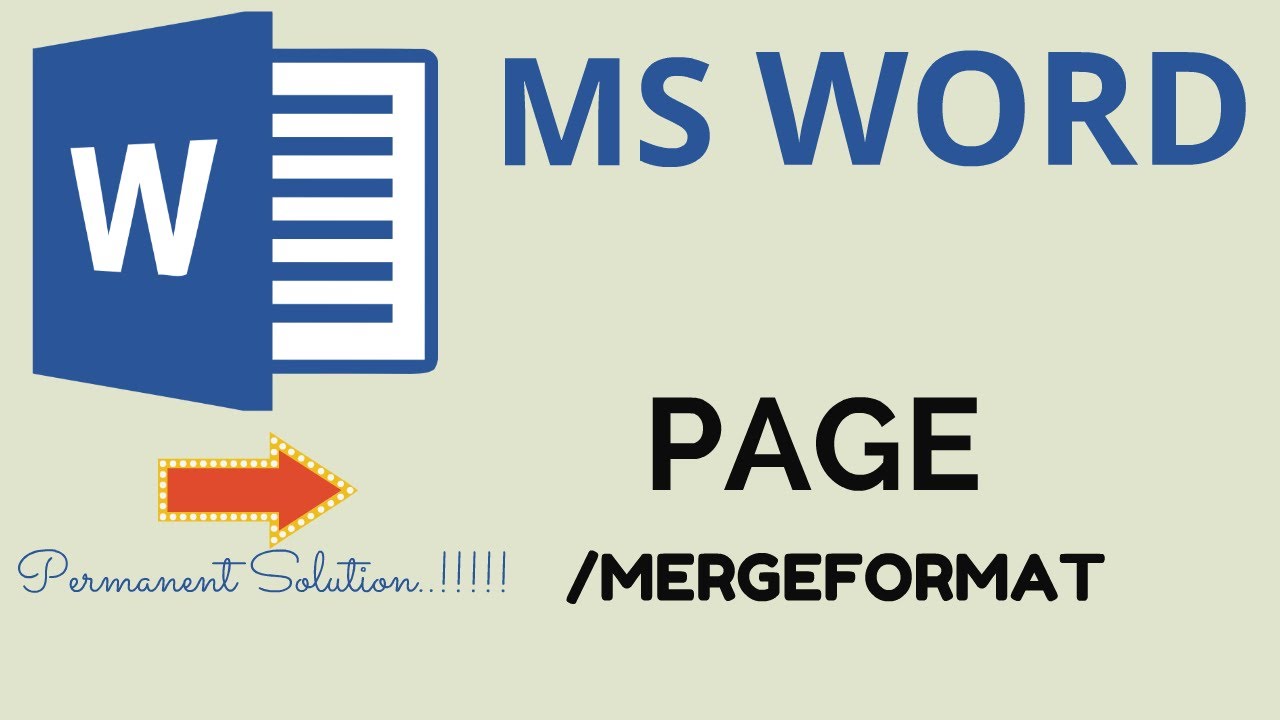 Fix PAGE * MERGEFORMAT error in Word