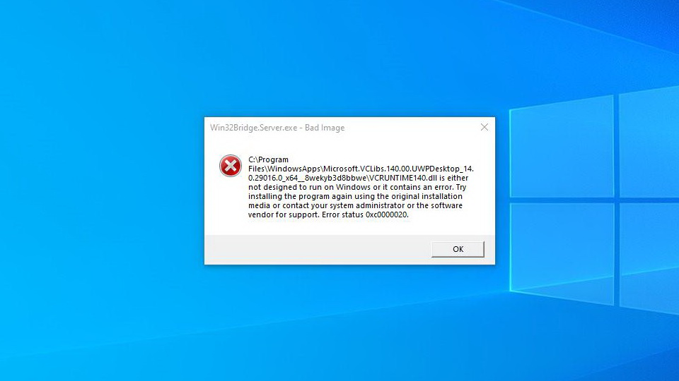 How to fix Bad Image error Windows 10 0xc0000020