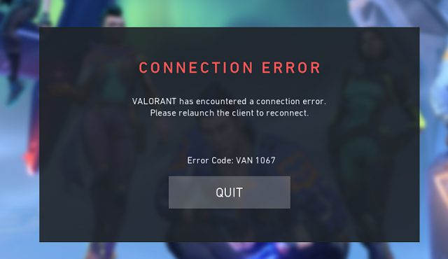 How to fix error VAN 1067 Valorant in Windows 11