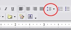 Line spacing icon in Word 2003