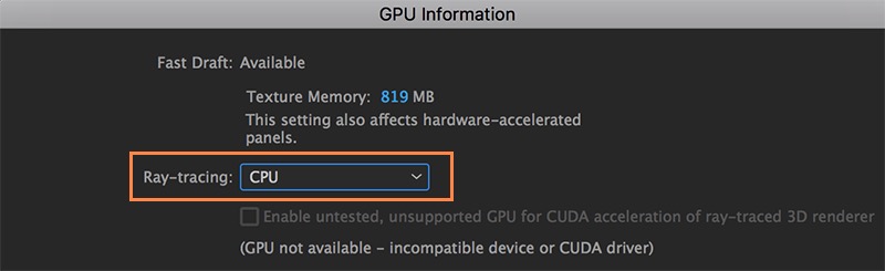 Switch Ray Tracing to CPU
