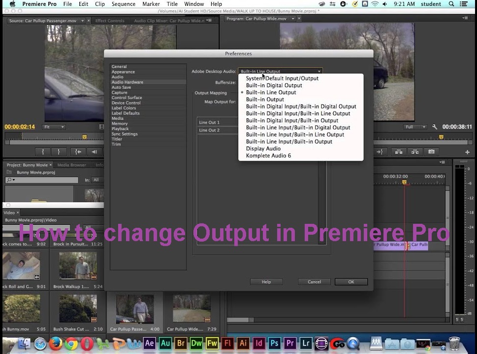 How to change Output in Premiere Pro