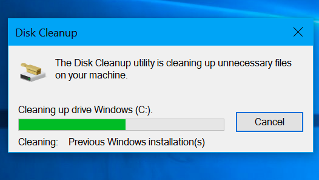 Disk Cleanup scan