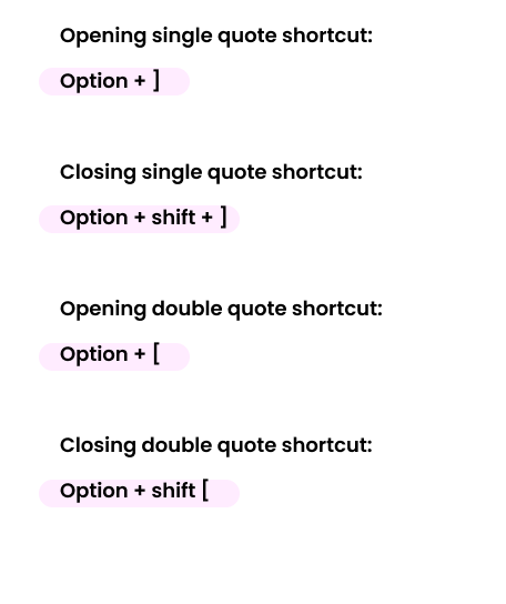 Mac keyboard shortcut for curly or smart quotes