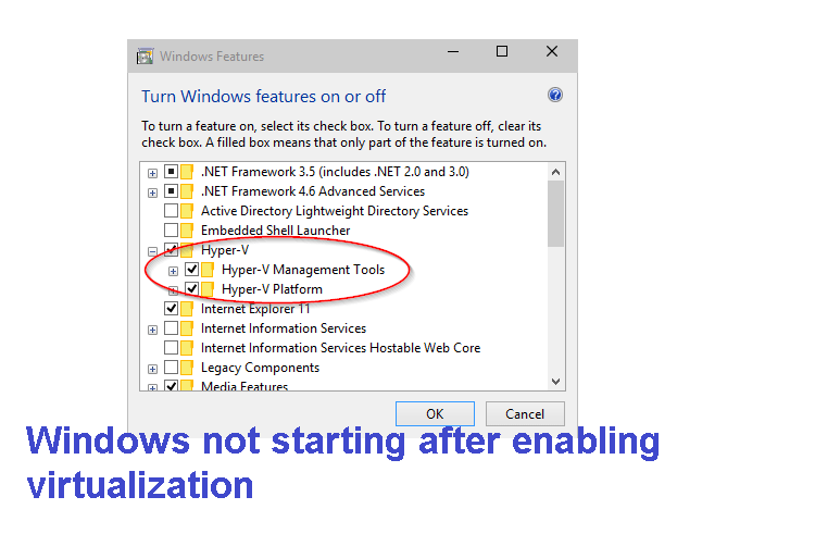 Windows not starting after enabling virtualization