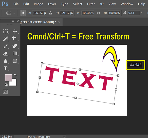 Ctrl-T in Photoshop