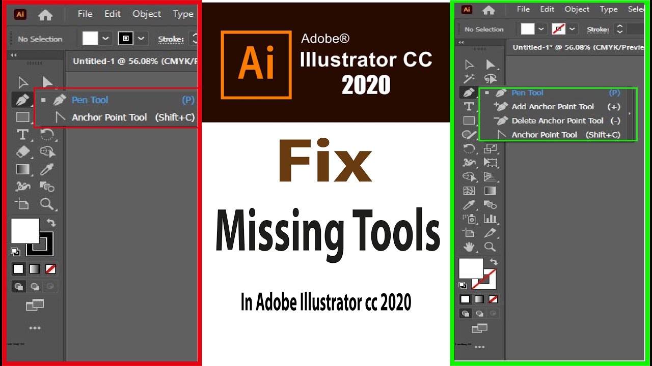 Fix Adobe illustrator toolbar missing