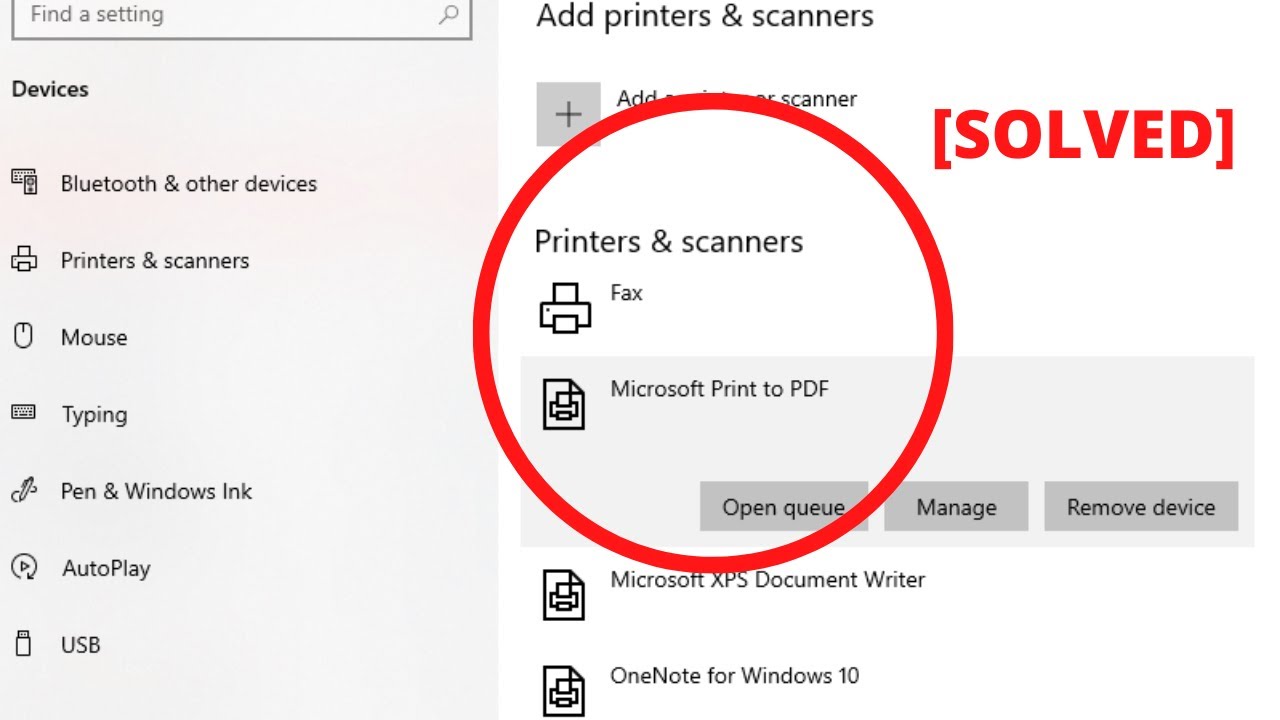 Fix Microsoft Print to PDF driver missing Windows 10
