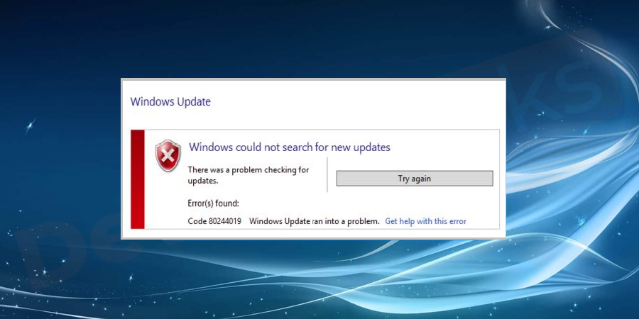 Fix Windows Update error 80244019 Server 2012 R2