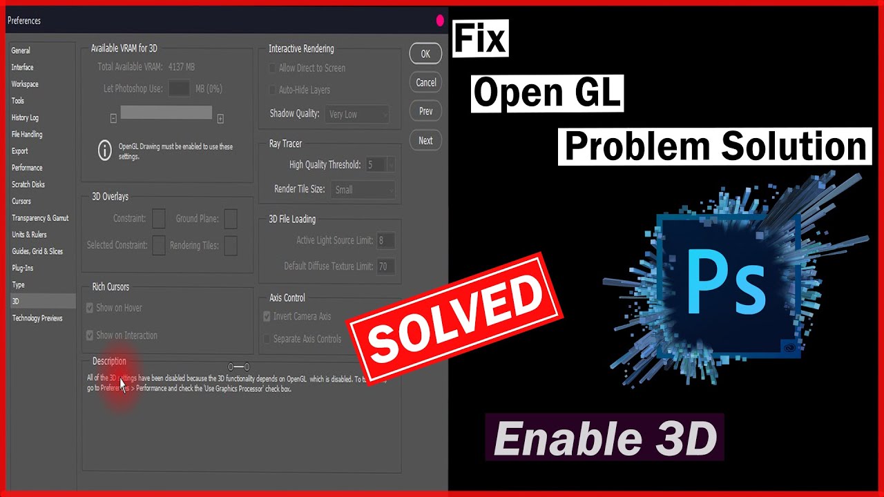 How to enable OpenGL in Photoshop 2022