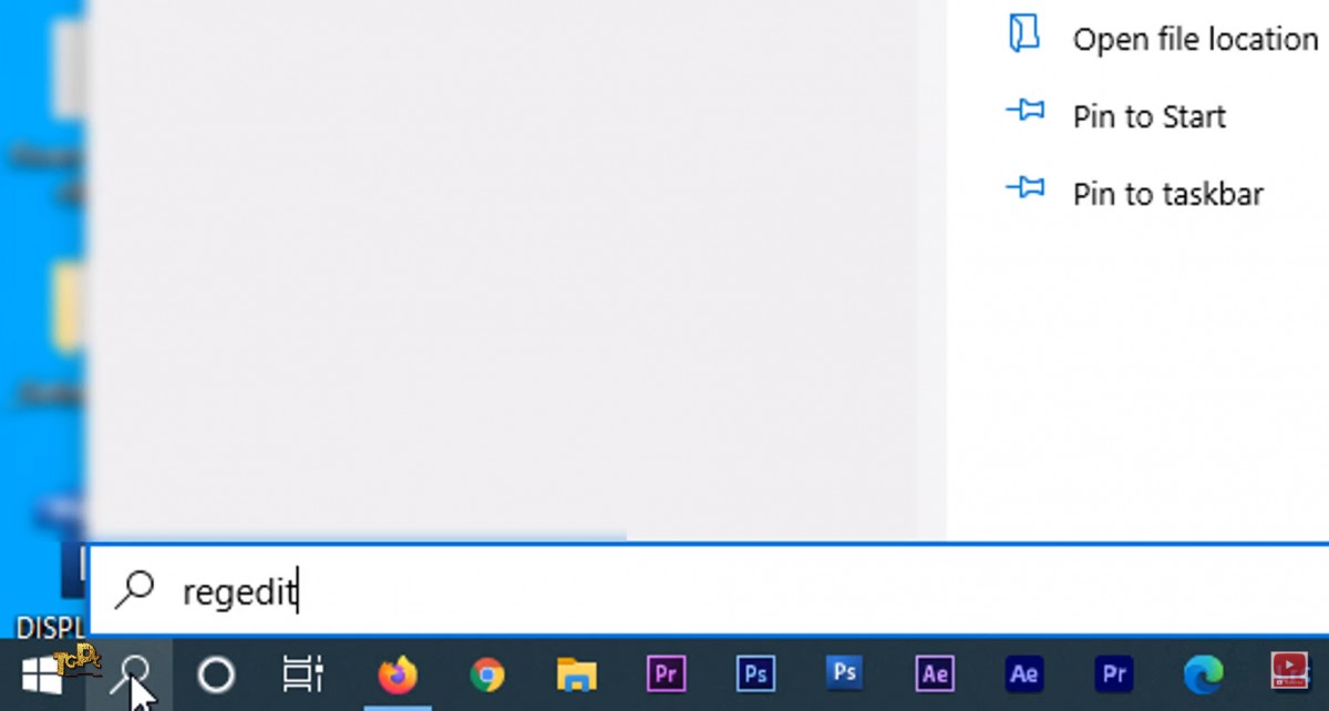 Type in the Windows search box