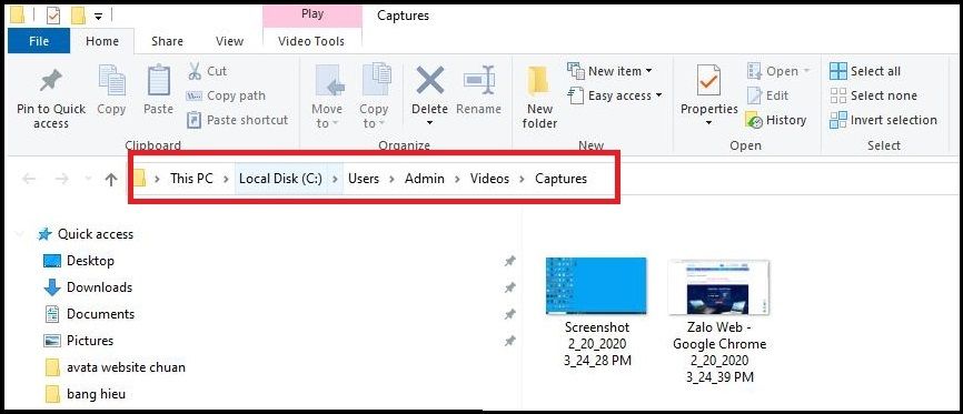 مسار لحفظ تسجيل شاشة الفيديو في Windows 10