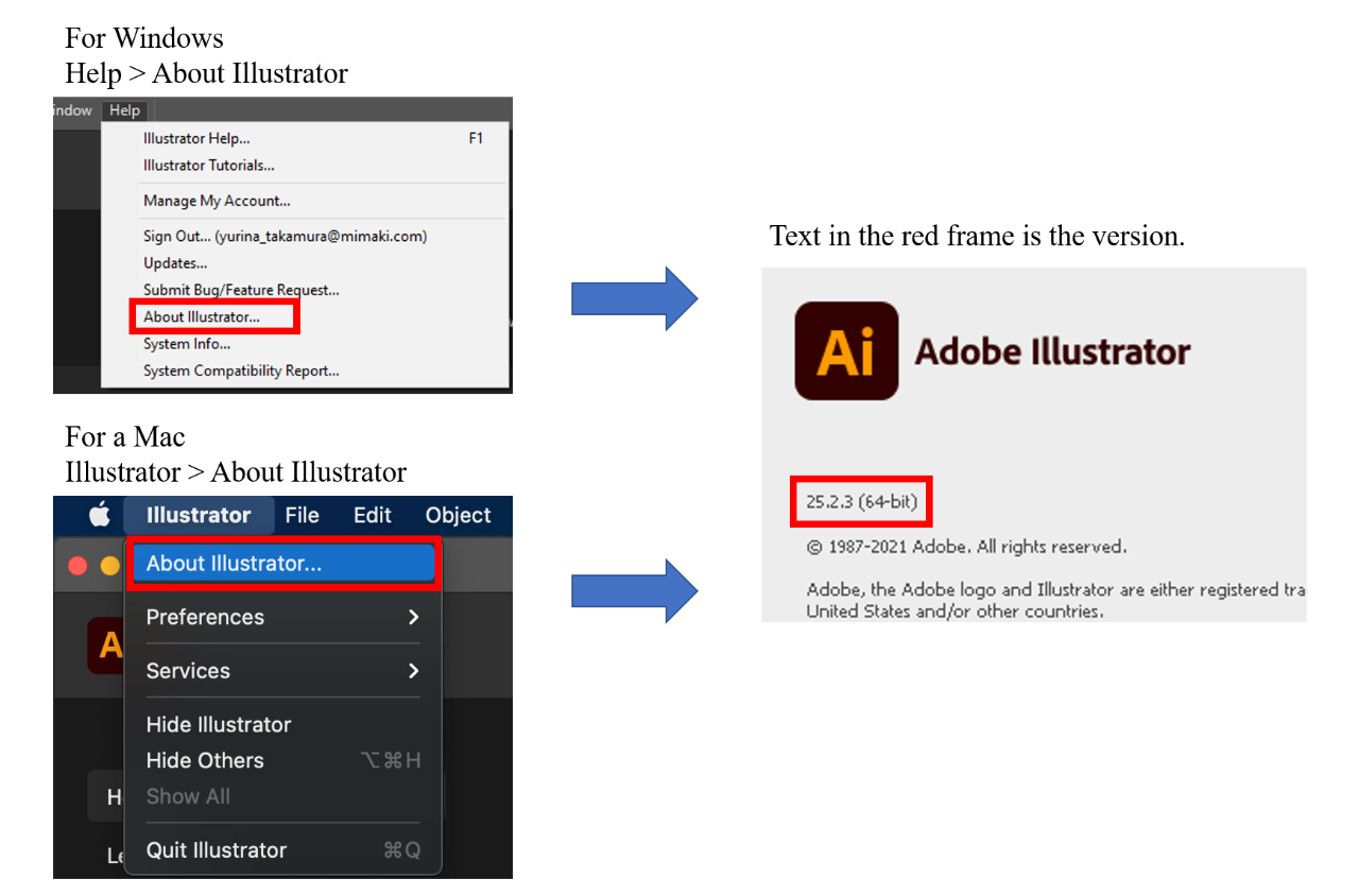 Reinstall the right Illustrator (Ai) version