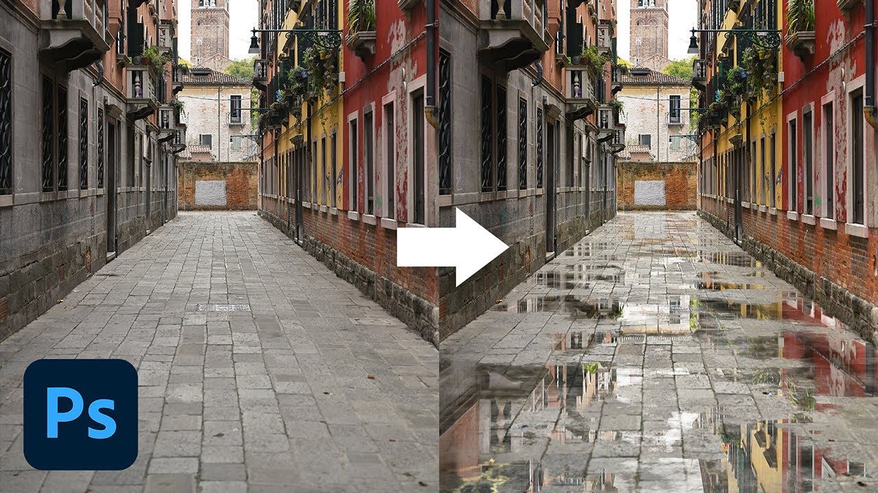 How to make a puddle reflection in Photoshop