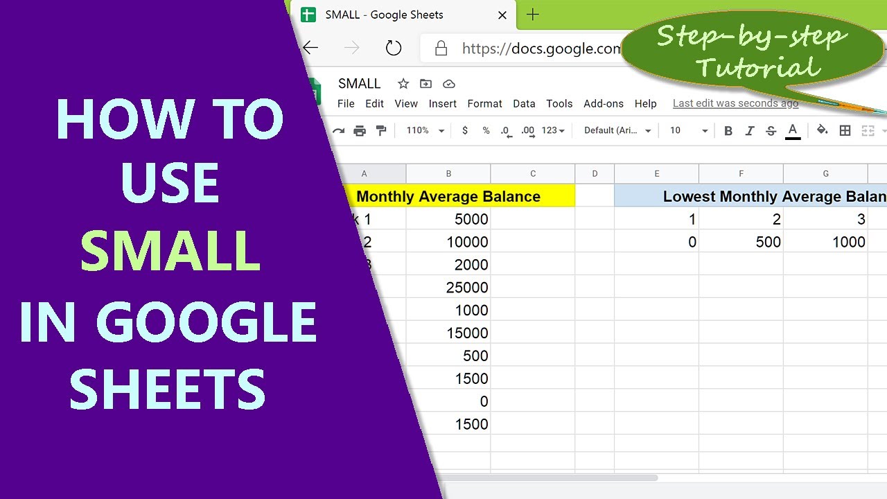 How to use Google Sheets SMALL(IF) function