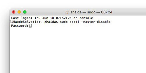 sudo spctl --master-disable