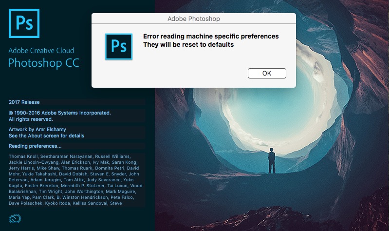 Fix error reading machine specific preferences photoshop